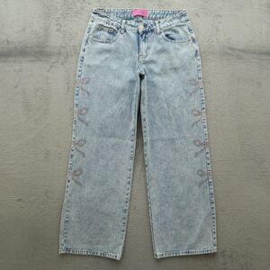 TELEPATIA Jeans Junior's Size 7/28 Mid-Rise Cotton Wide-Leg Denim 30.5" Inseam